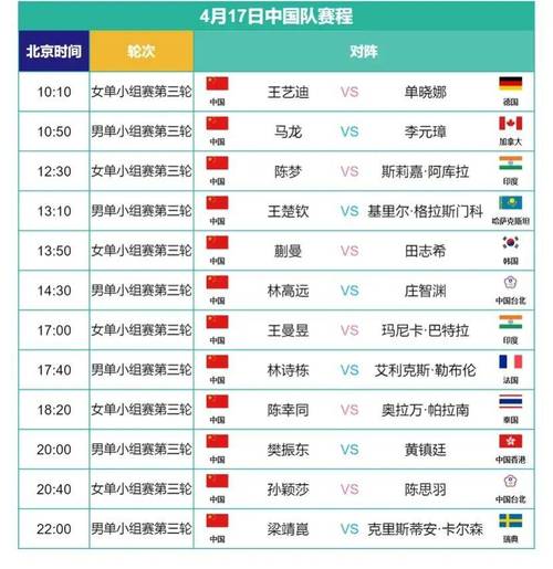 乒乓球世界杯直播时间表